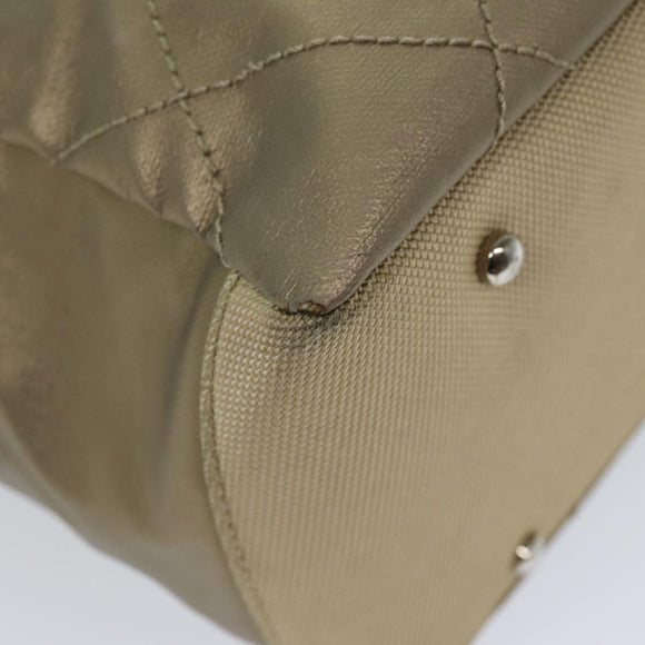 CHANEL Wild Stitch Tote Bag Leather Beige CC Auth 72149