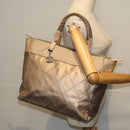CHANEL Wild Stitch Tote Bag Leather Beige CC Auth 72149-24