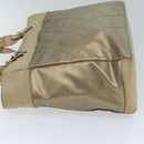 CHANEL Wild Stitch Tote Bag Leather Beige CC Auth 72149-4