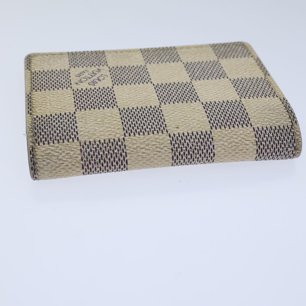 LOUIS VUITTON Damier Azur Amberop Cartes De Visit Card Case N61746 LV Auth 72153