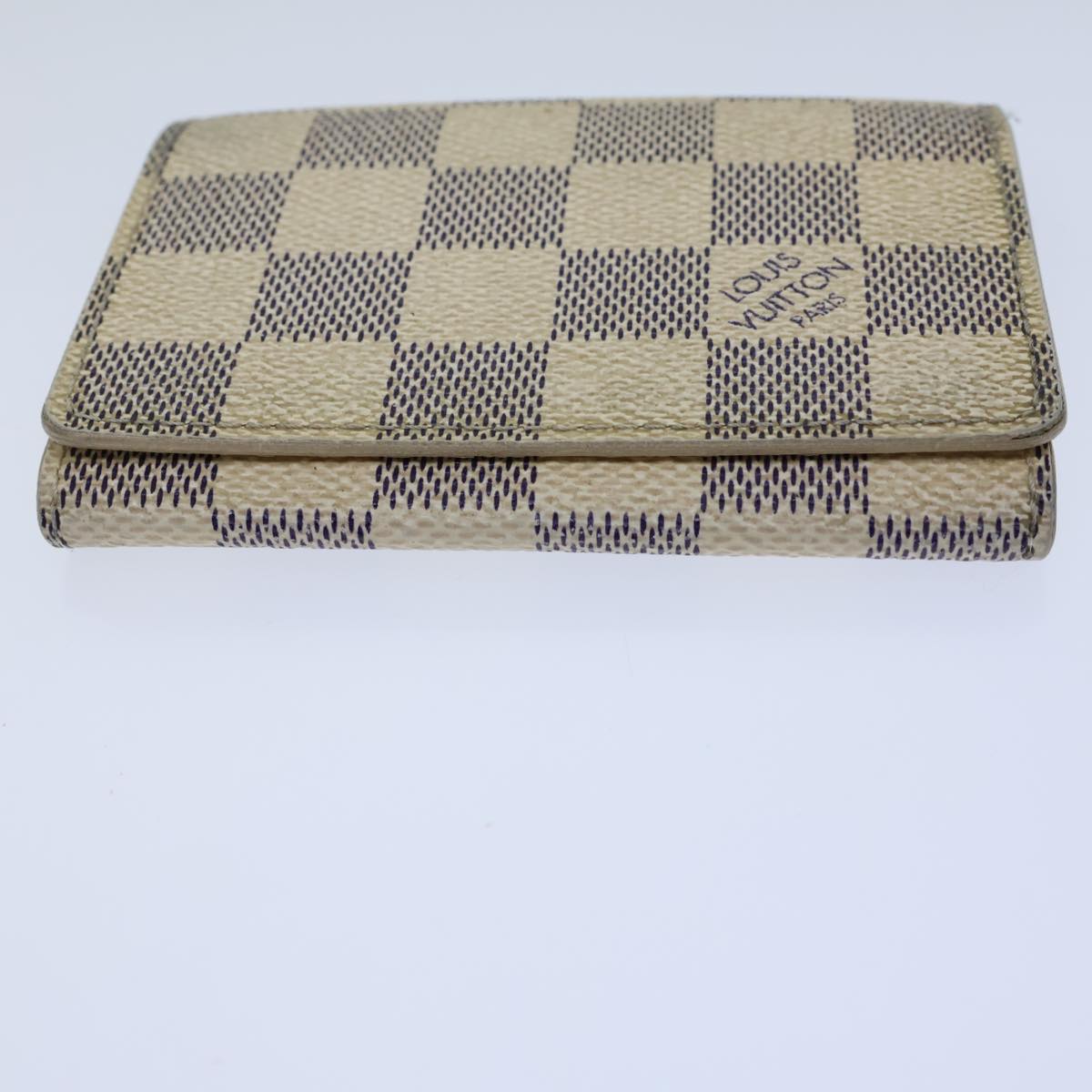 LOUIS VUITTON Damier Azur Amberop Cartes De Visit Card Case N61746 LV Auth 72153