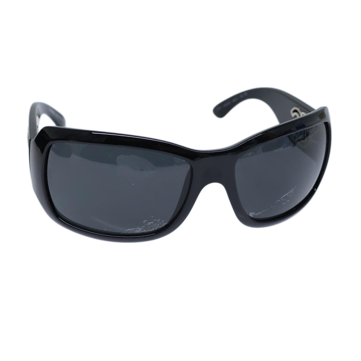 CHANEL Sunglasses plastic Black CC Auth 72154