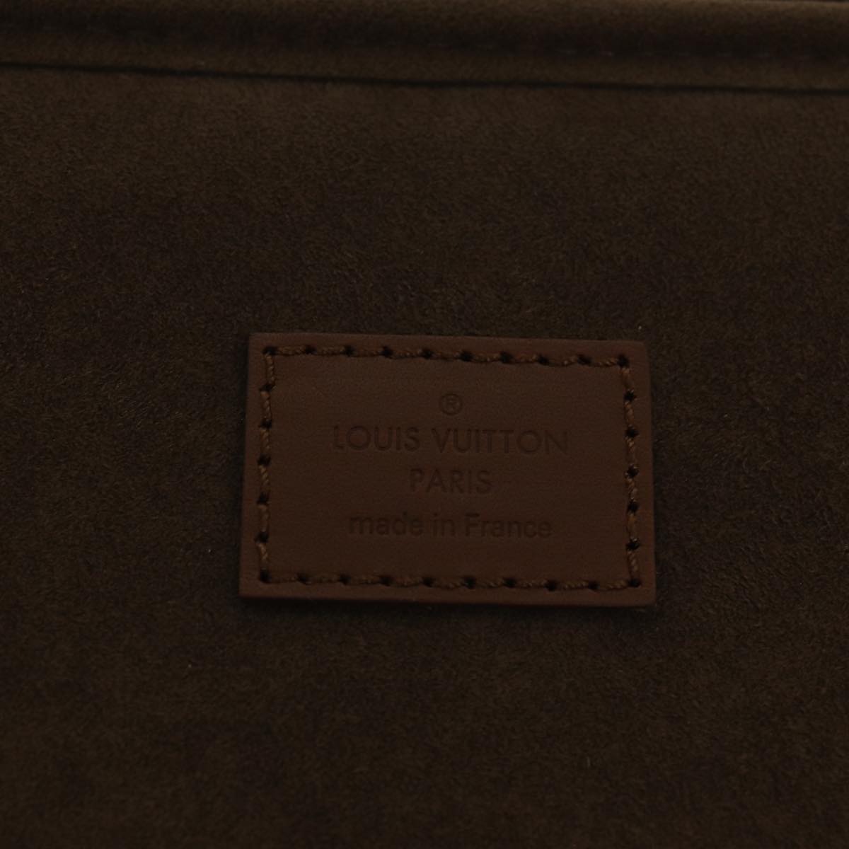 LOUIS VUITTON Computer Sleeve PC Case Leather Brown LV Auth 72161