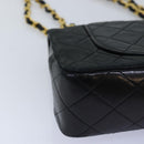 CHANEL Matelasse Chain Shoulder Bag Lamb Skin Black CC Auth 72241A-16