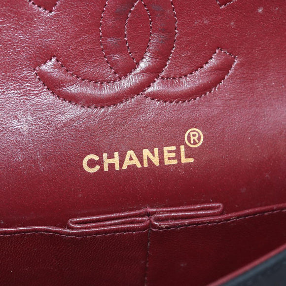 CHANEL Matelasse Chain Shoulder Bag Lamb Skin Black CC Auth 72241A