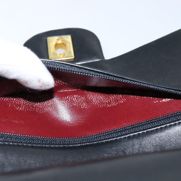 CHANEL Matelasse Chain Shoulder Bag Lamb Skin Black CC Auth 72241A