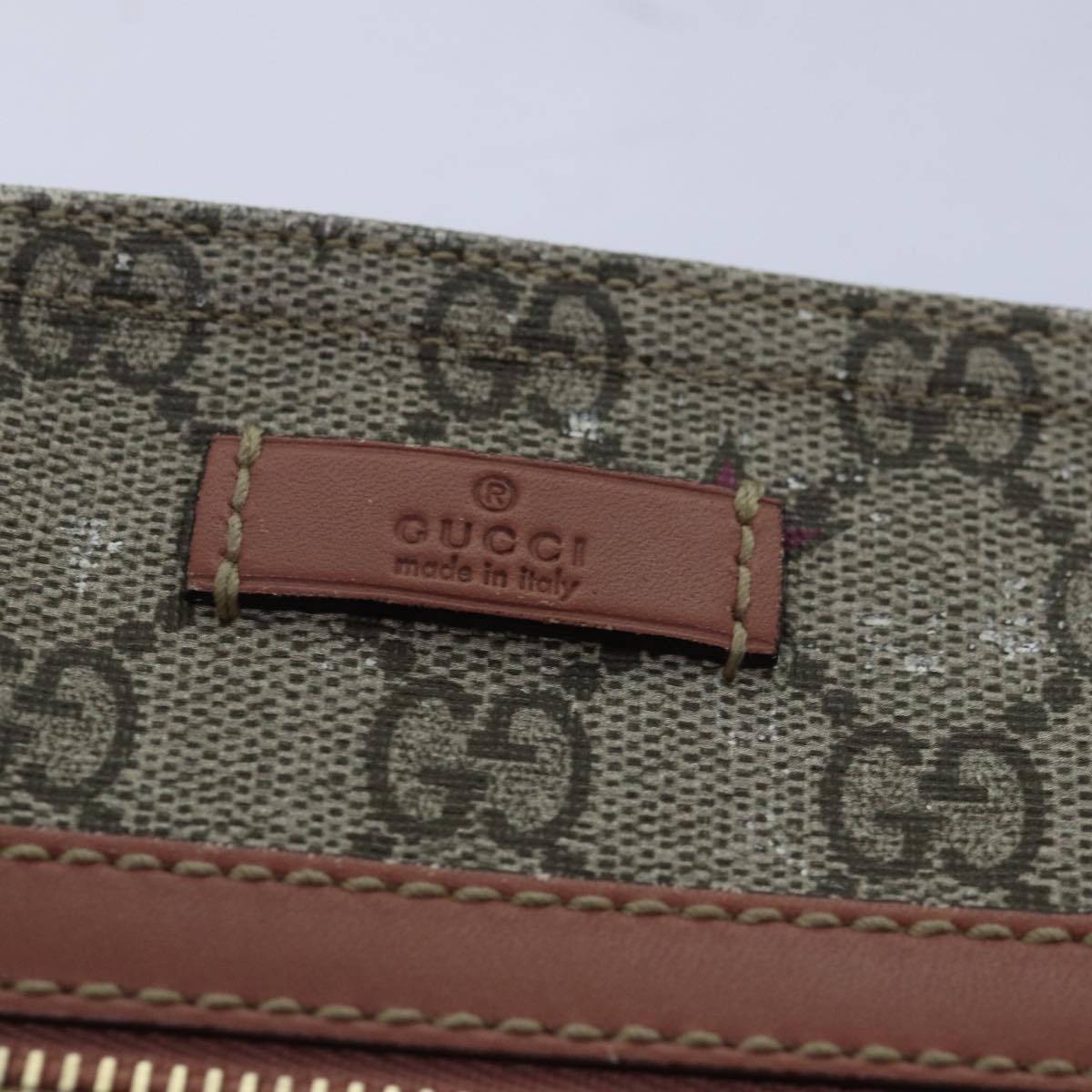 GUCCI GG Supreme Shoulder Bag PVC Beige 295257 Auth 72293