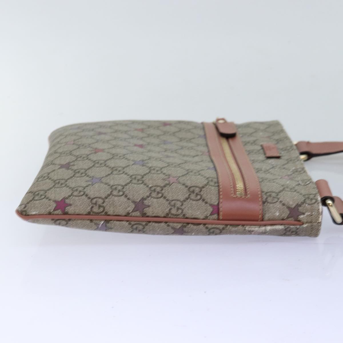 GUCCI GG Supreme Shoulder Bag PVC Beige 295257 Auth 72293