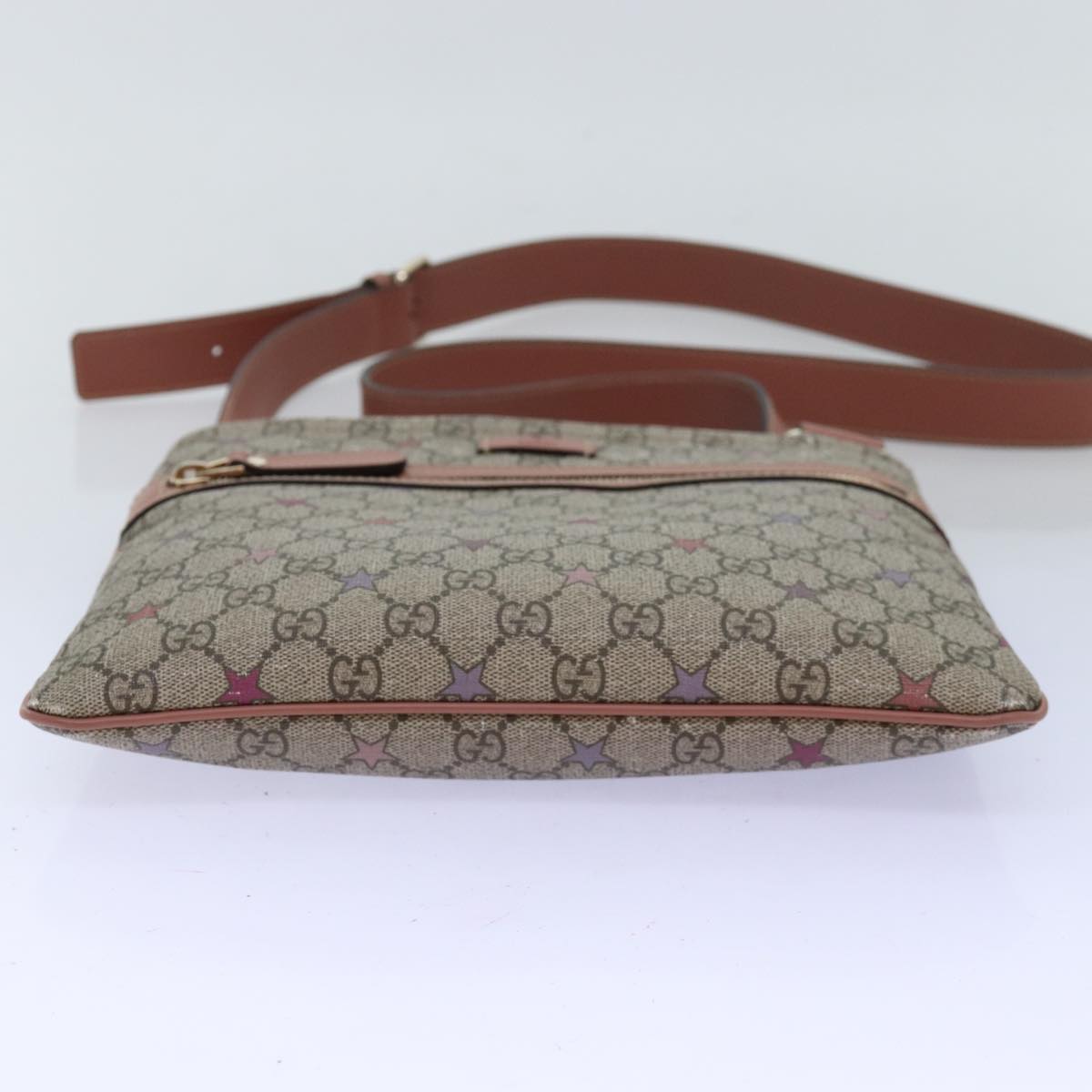 GUCCI GG Supreme Shoulder Bag PVC Beige 295257 Auth 72293