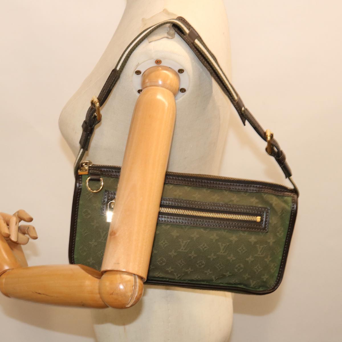 LOUIS VUITTON Monogram Mini Pochette Catrain Bag TST Khaki M92332 LV Auth 72330