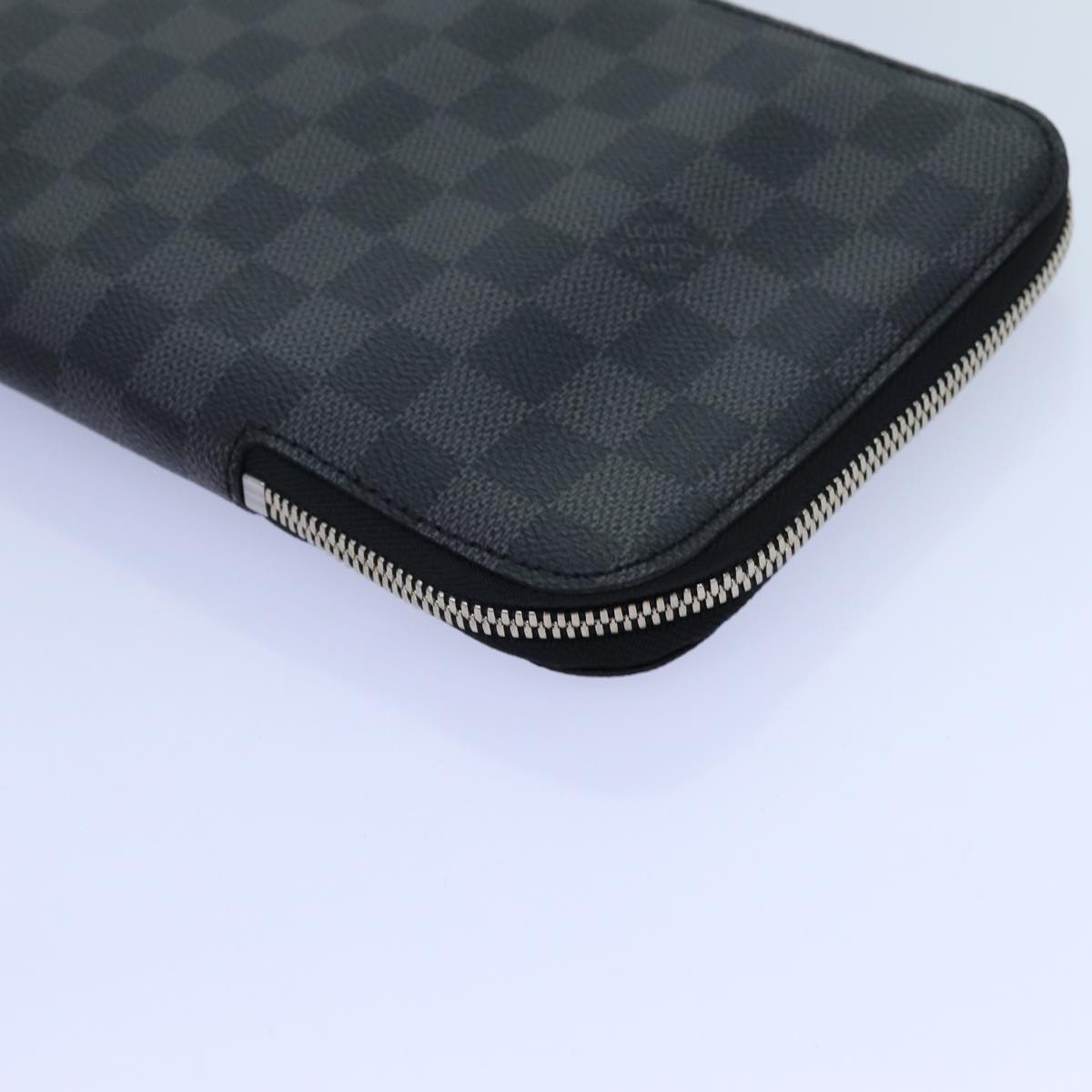 LOUIS VUITTON Damier Graphite Etui 5 Cravat Necktie Case N41136 LV Auth 72349