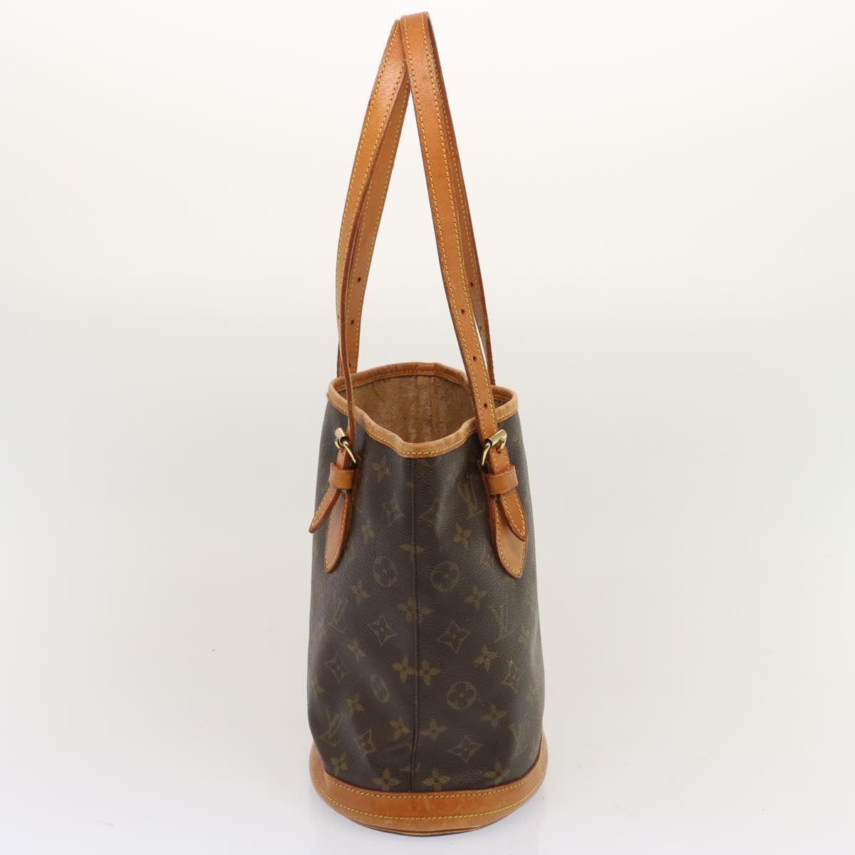 LOUIS VUITTON Monogram Bucket PM Shoulder Bag M42238 LV Auth 72358