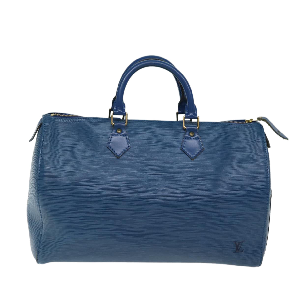 LOUIS VUITTON Epi Speedy 35 Hand Bag Toledo Blue M42995 LV Auth 72396