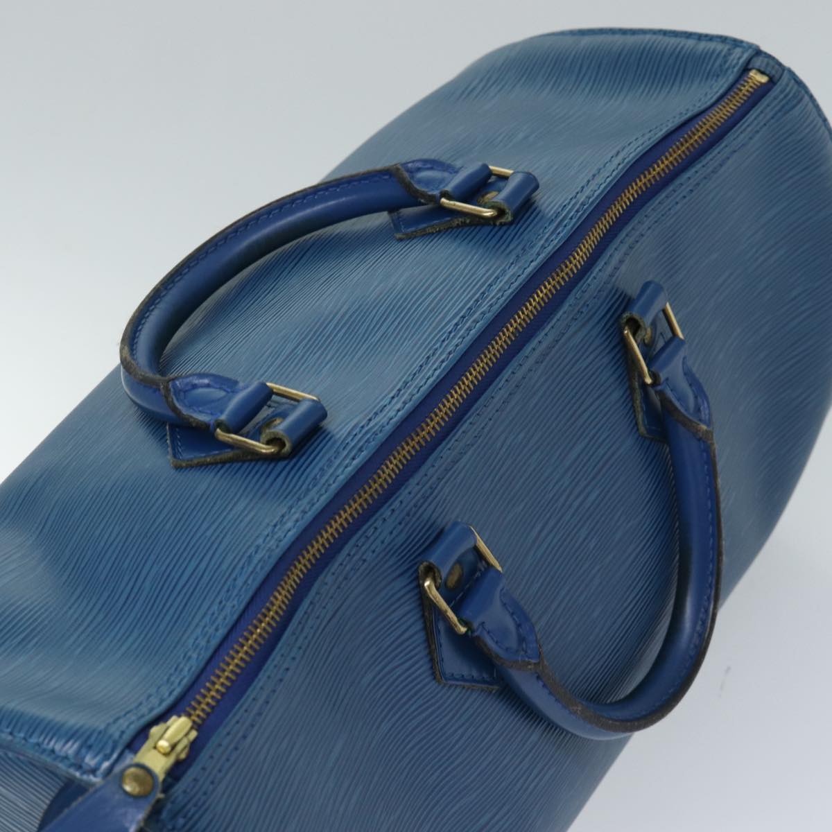 LOUIS VUITTON Epi Speedy 35 Hand Bag Toledo Blue M42995 LV Auth 72396