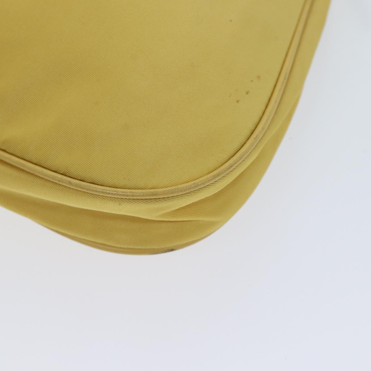 PRADA Chain Shoulder Bag Nylon Yellow Auth 72424