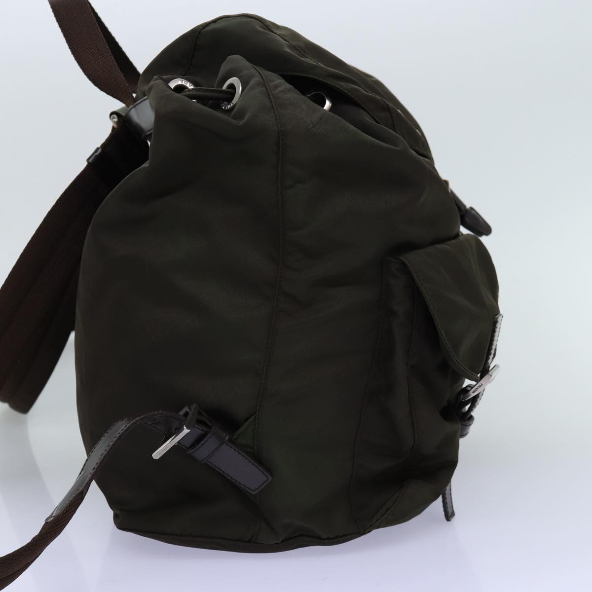 PRADA Backpack Nylon Khaki Auth 72425