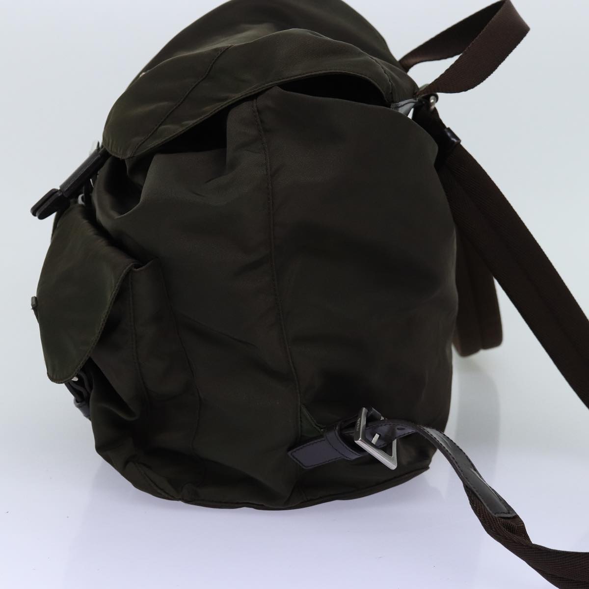 PRADA Backpack Nylon Khaki Auth 72425