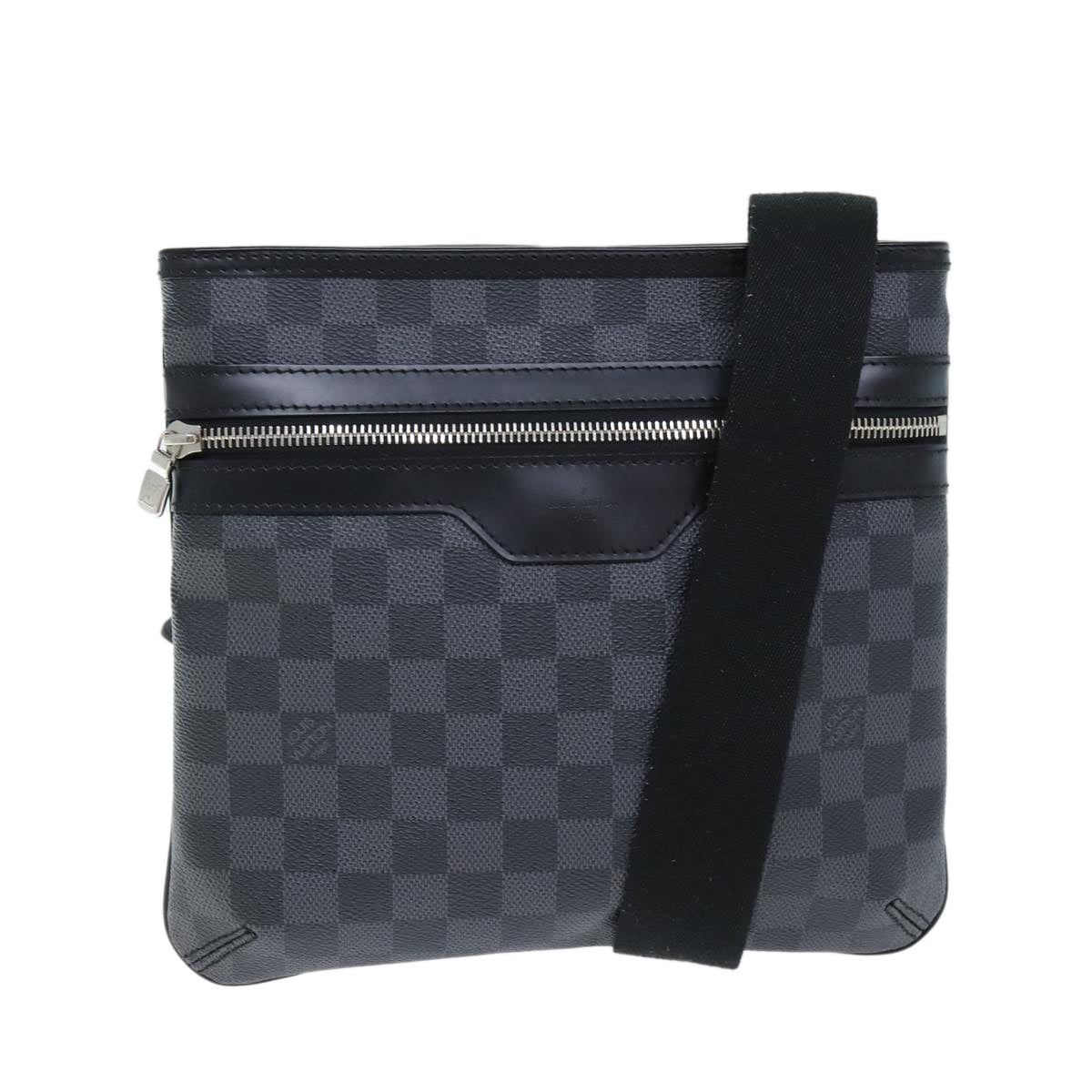 LOUIS VUITTON Damier Graphite Tomas Shoulder Bag N58028 LV Auth 72432A