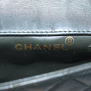 CHANEL Mini Matelasse Turn Lock Chain Bag Lamb Skin Black CC Auth 72435AV-19