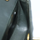 CHANEL Mini Matelasse Turn Lock Chain Bag Lamb Skin Black CC Auth 72435AV-21