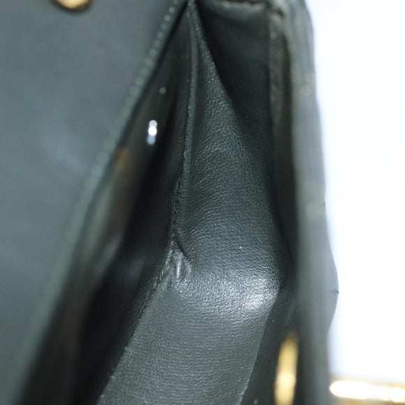 CHANEL Mini Matelasse Turn Lock Chain Bag Lamb Skin Black CC Auth 72435AV