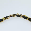 CHANEL Mini Matelasse Turn Lock Chain Bag Lamb Skin Black CC Auth 72435AV-14