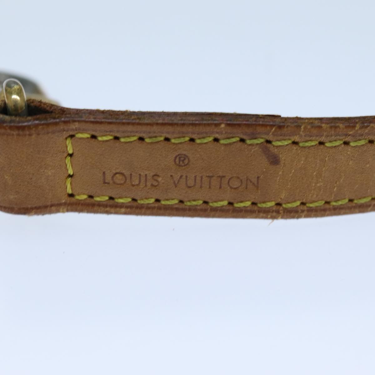 LOUIS VUITTON Shoulder Strap Leather 35.8"" Beige LV Auth 72439