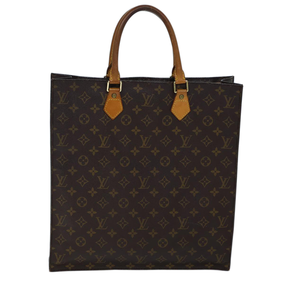 LOUIS VUITTON Monogram Sac Plat Hand Bag M51140 LV Auth 72455