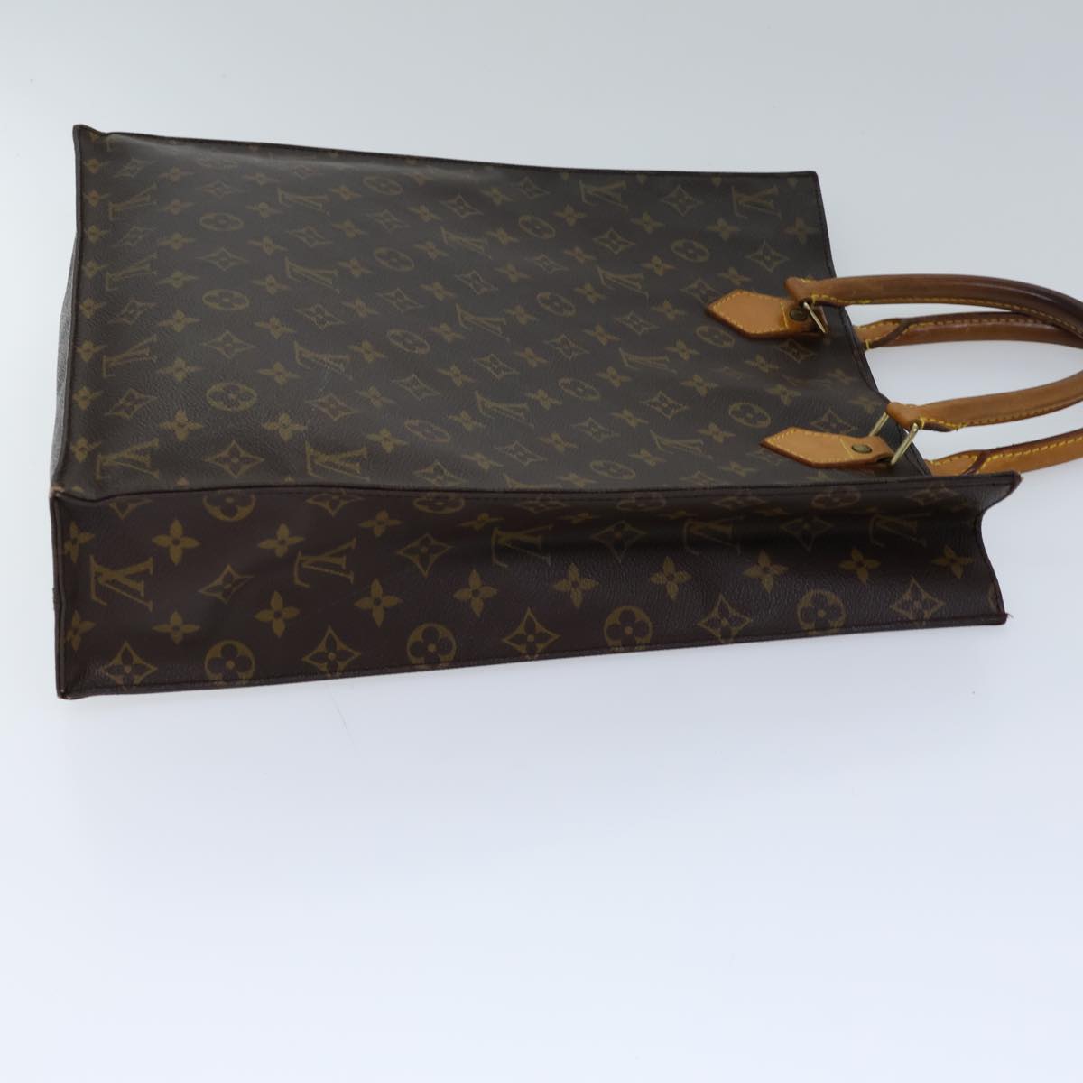 LOUIS VUITTON Monogram Sac Plat Hand Bag M51140 LV Auth 72455