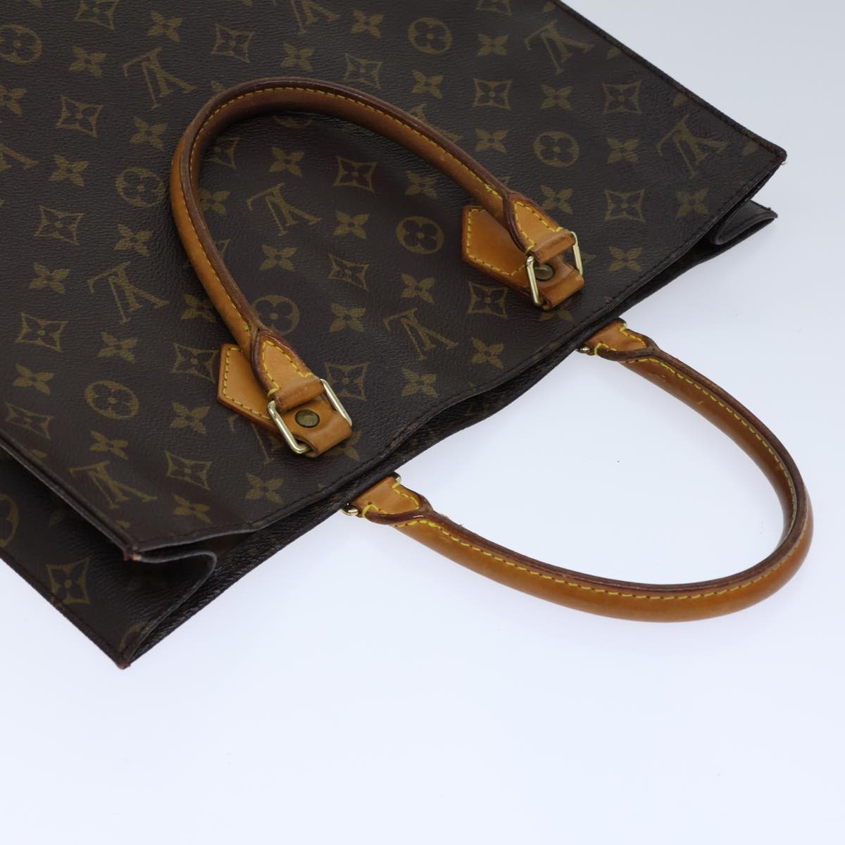 LOUIS VUITTON Monogram Sac Plat Hand Bag M51140 LV Auth 72455