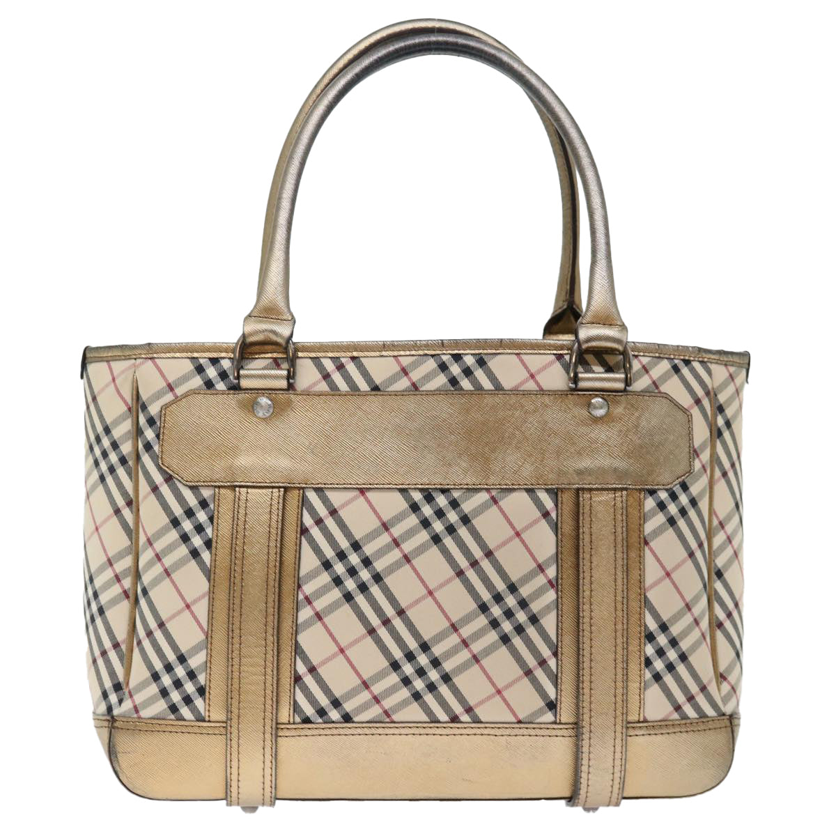 BURBERRY Nova Check Hand Bag Canvas Beige Auth 72466 - 0