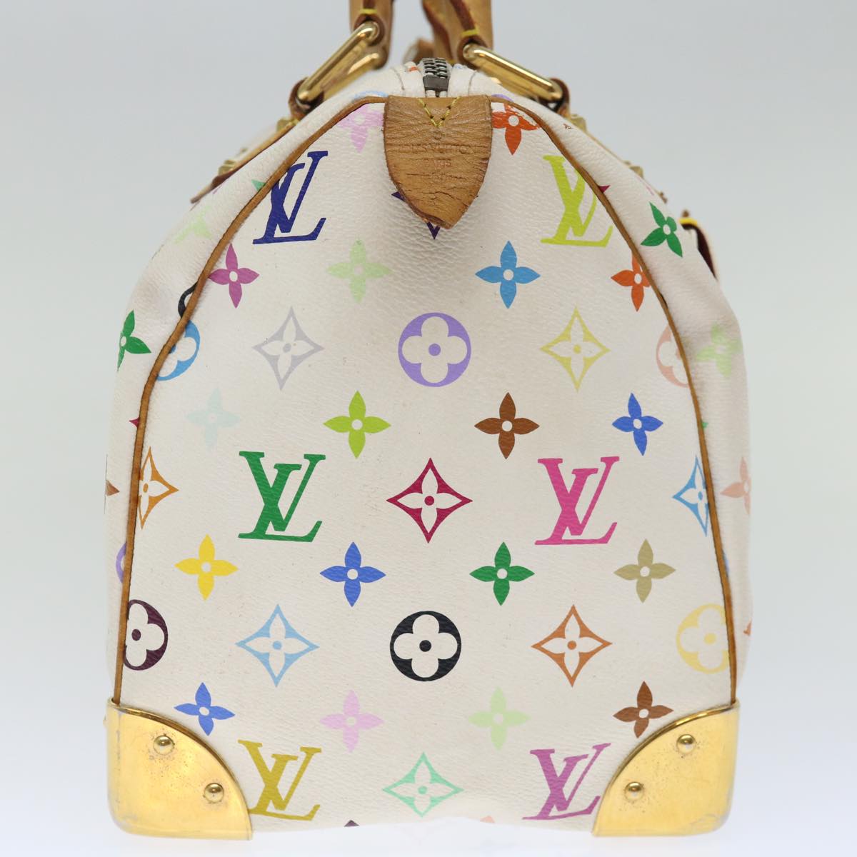 LOUIS VUITTON Monogram Multicolor Speedy 30 Hand Bag White M92643 LV Auth 72469