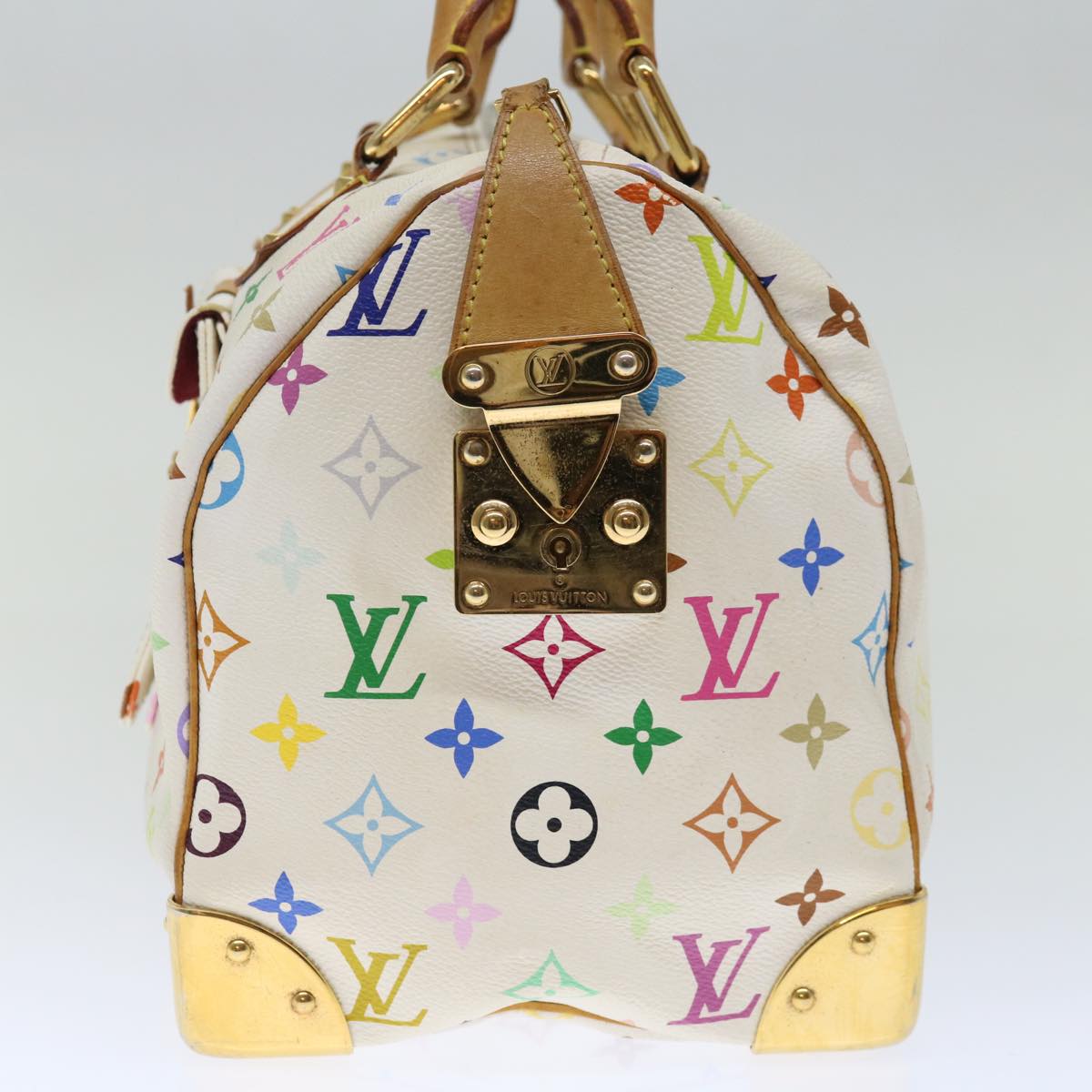 LOUIS VUITTON Monogram Multicolor Speedy 30 Hand Bag White M92643 LV Auth 72469