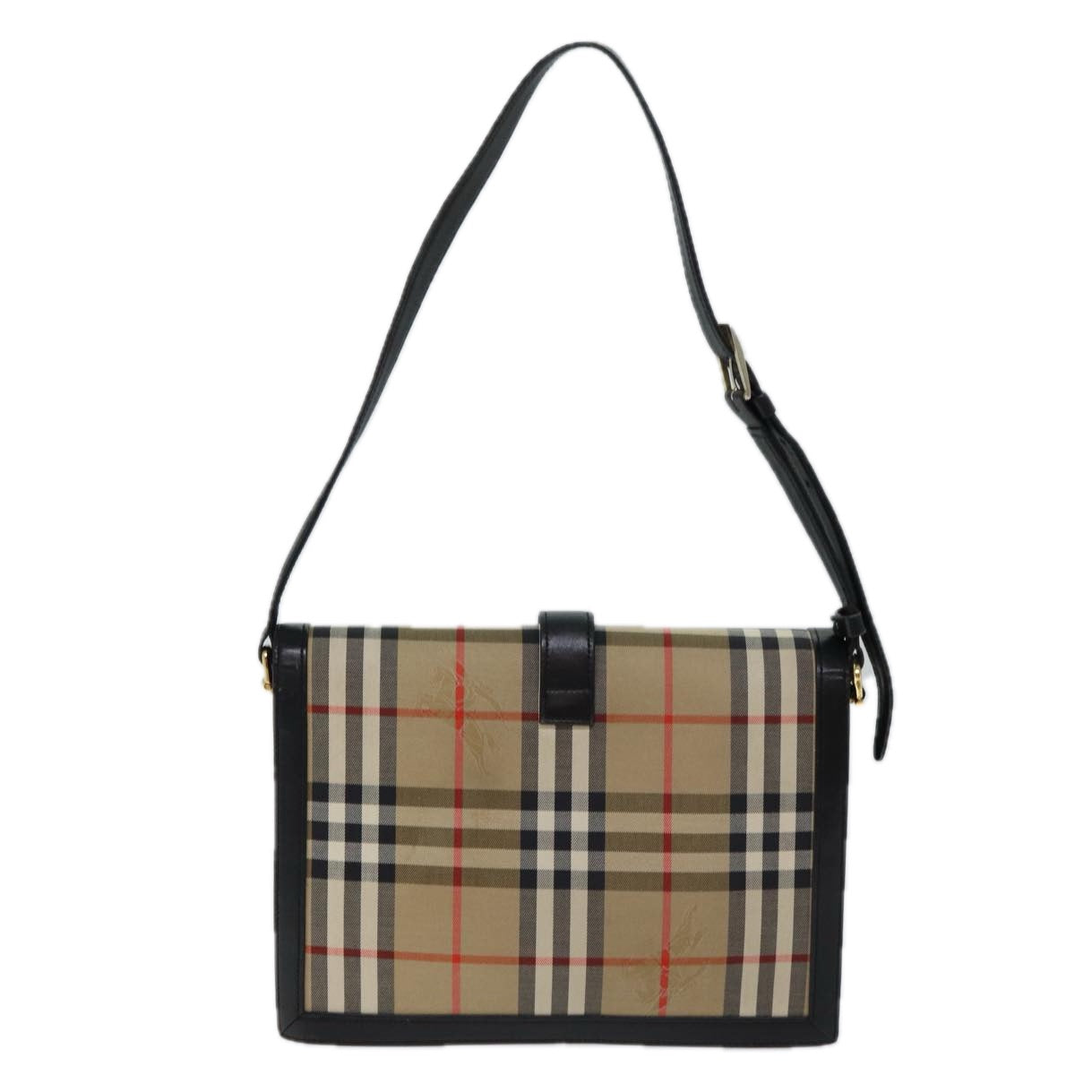 BURBERRY Nova Check Shoulder Bag Canvas Beige Auth 72479