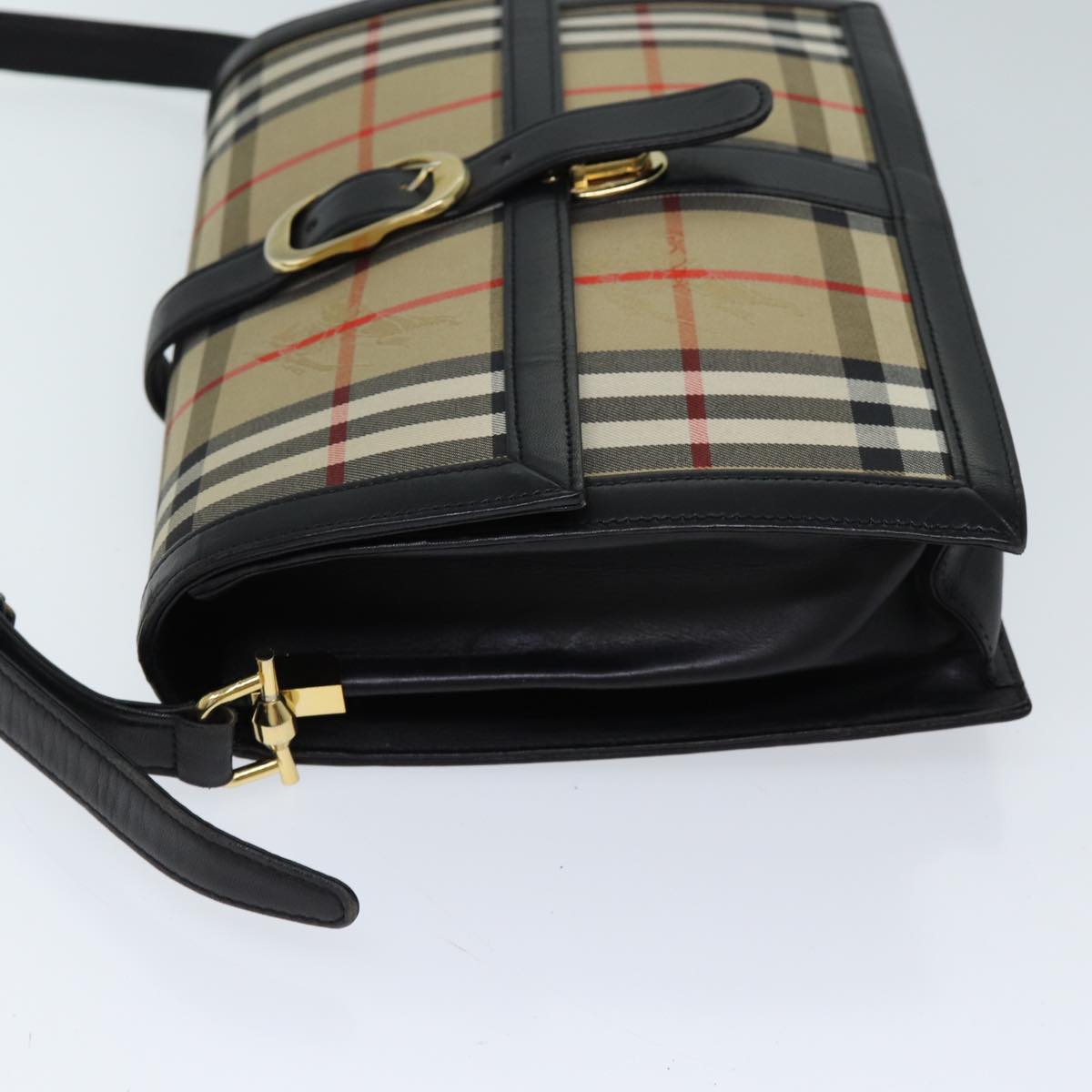 BURBERRY Nova Check Shoulder Bag Canvas Beige Auth 72479