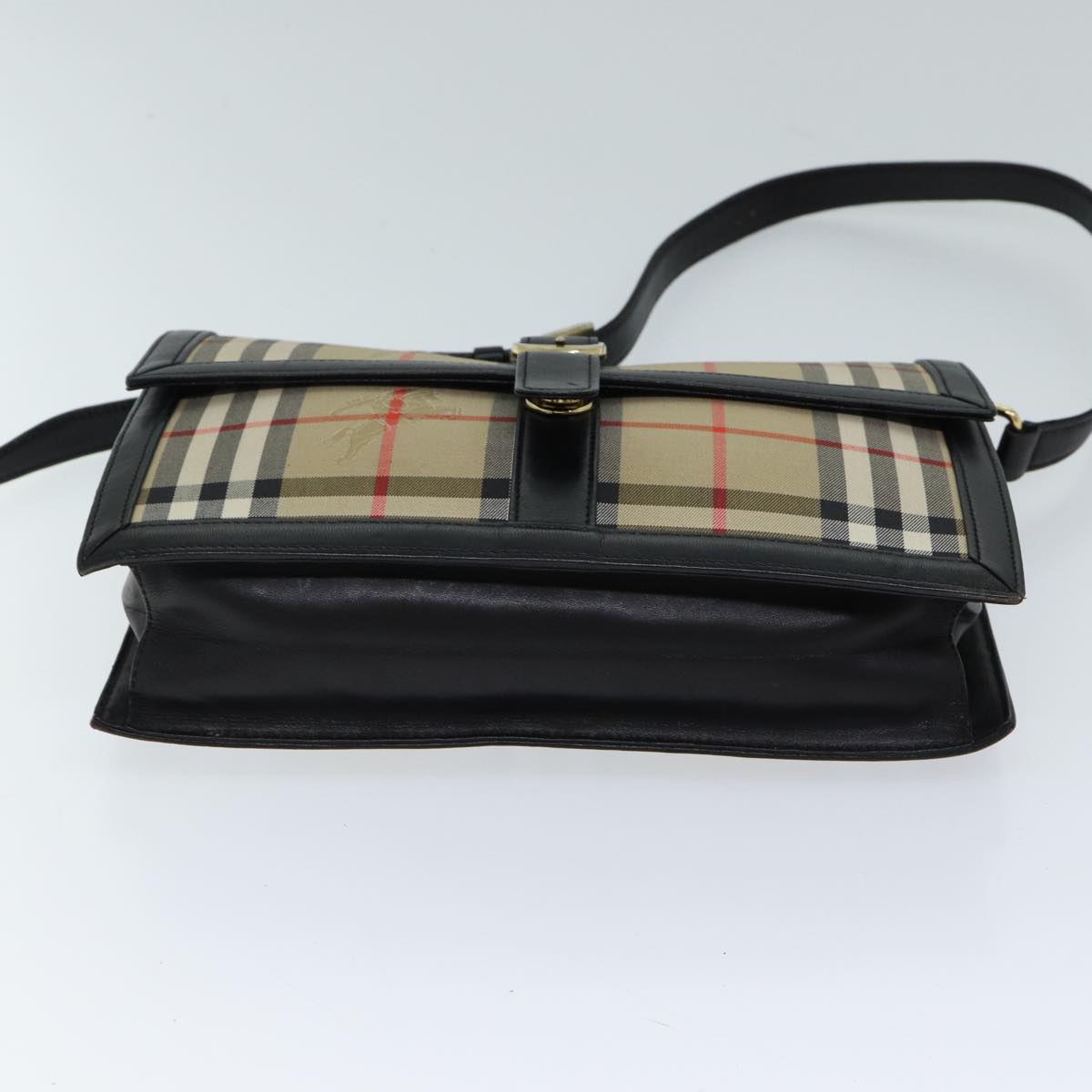 BURBERRY Nova Check Shoulder Bag Canvas Beige Auth 72479