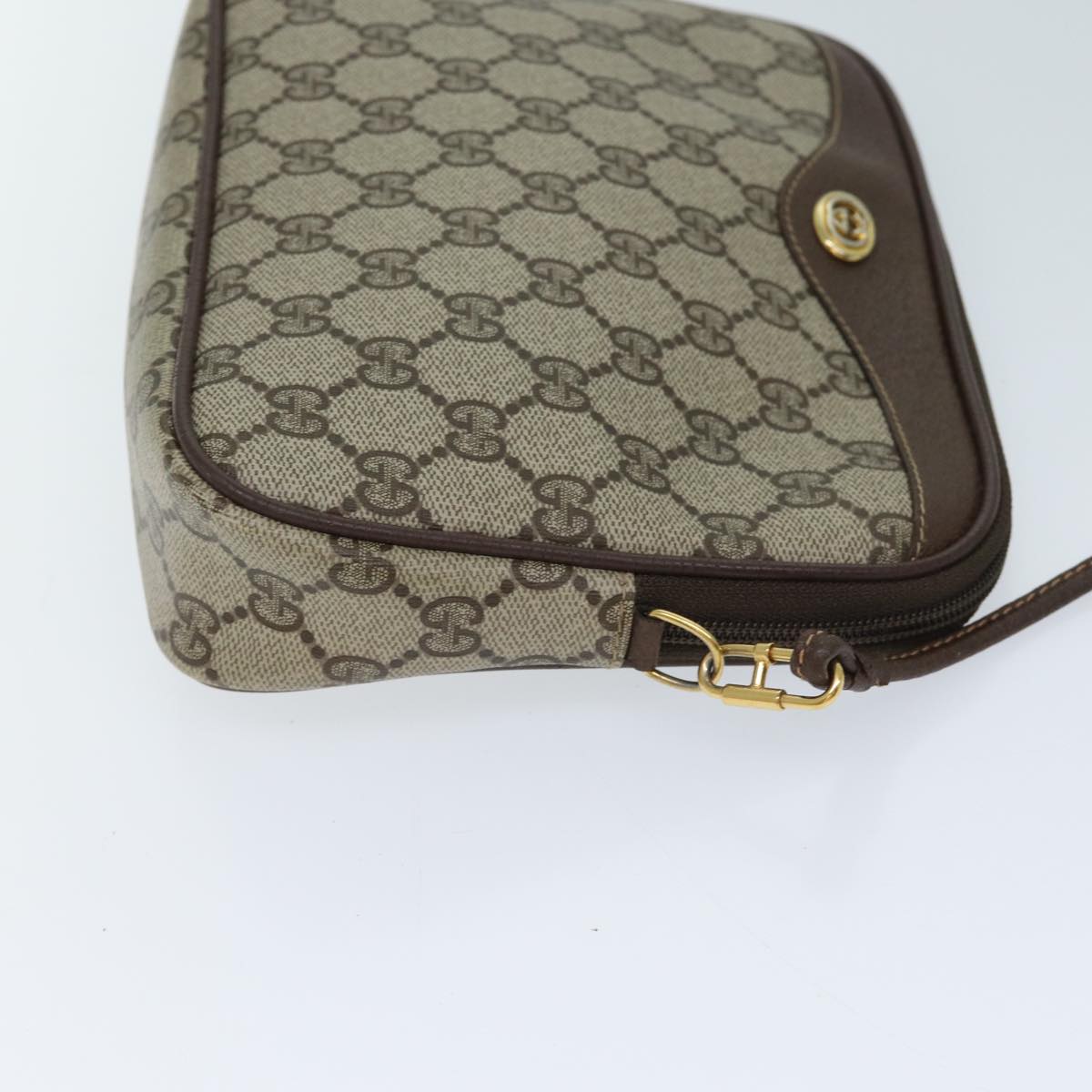 GUCCI GG Supreme Shoulder Bag PVC Beige 97 02 068 Auth 72481