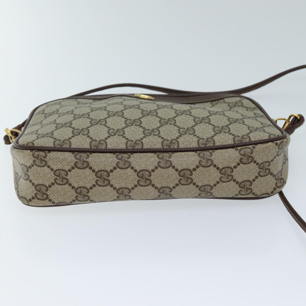 GUCCI GG Supreme Shoulder Bag PVC Beige 97 02 068 Auth 72481