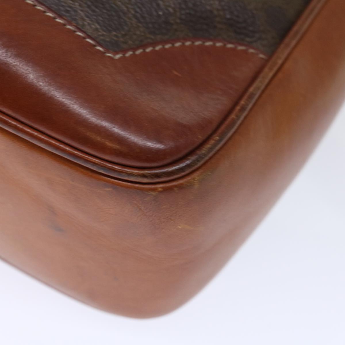 CELINE Macadam Canvas Shoulder Bag PVC Brown Auth 72486