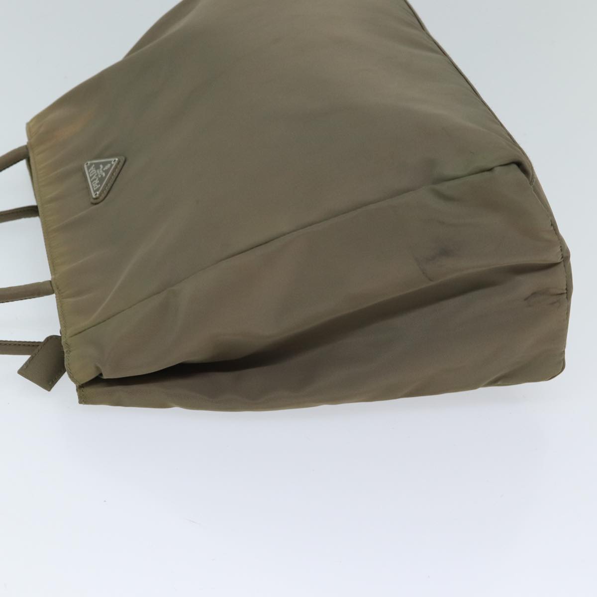 PRADA Hand Bag Nylon Gray Auth 72494