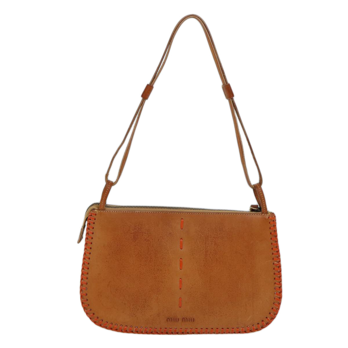 Miu Miu Shoulder Bag Leather Brown Auth 72496 - 0