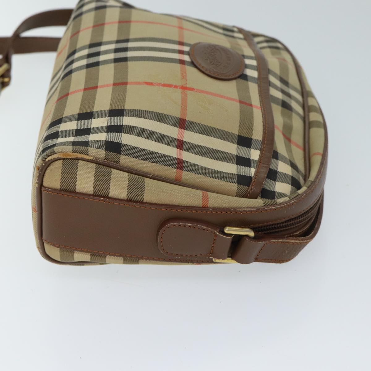 BURBERRY Nova Check Shoulder Bag Canvas Beige Auth 72502