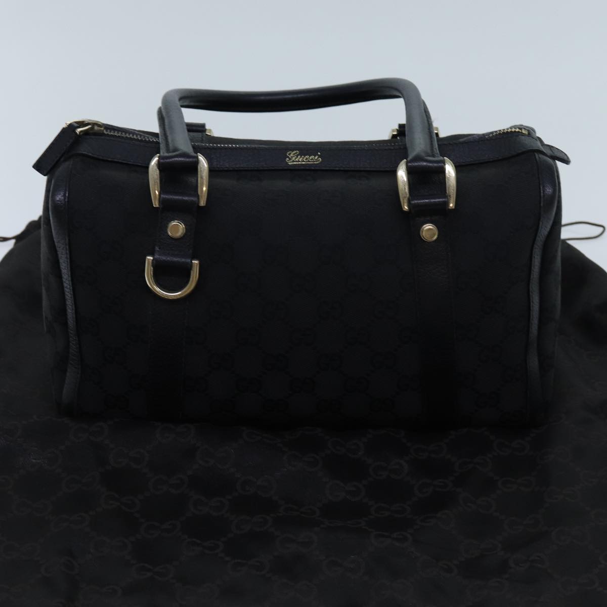 GUCCI GG Canvas Shoulder Bag Black Auth 72519