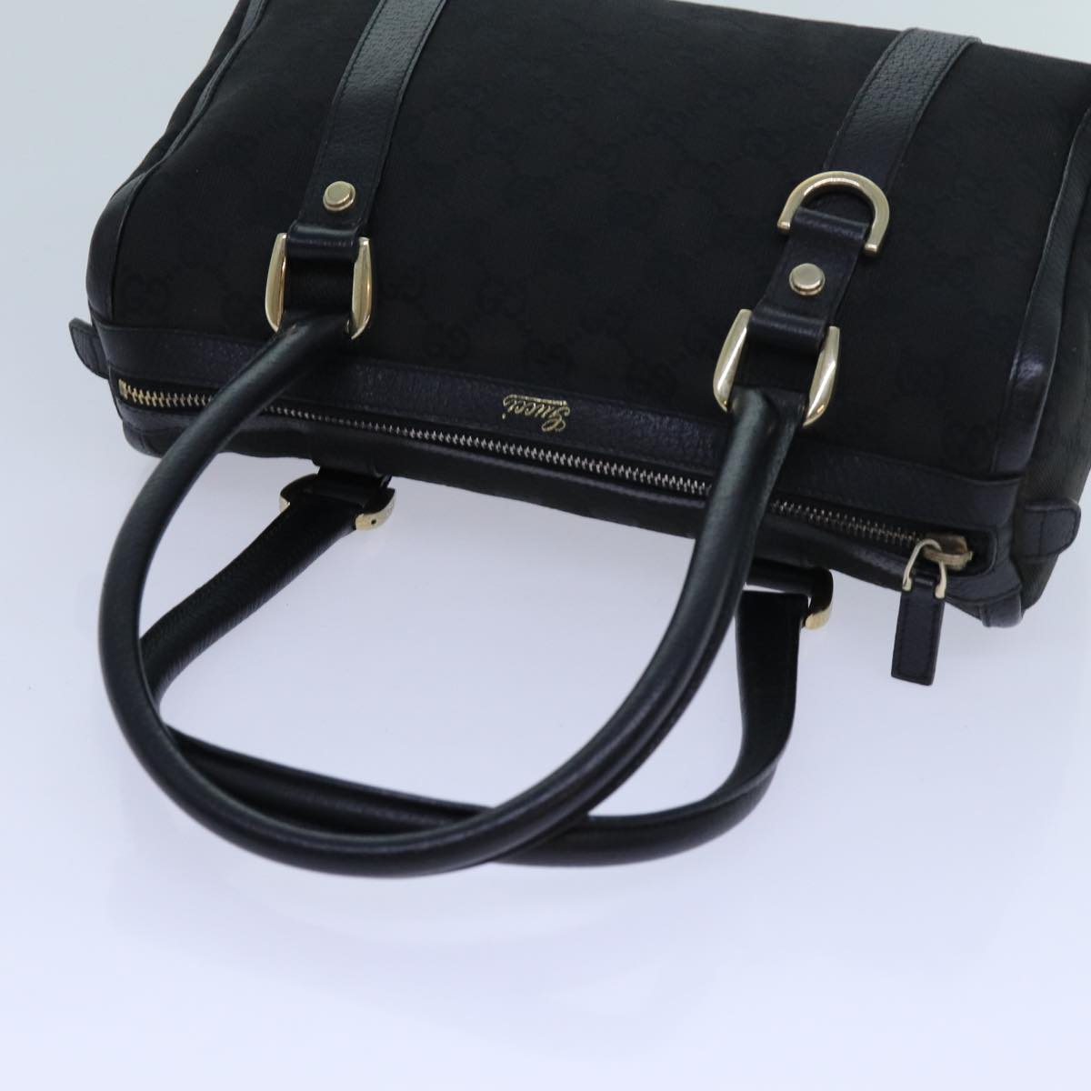 GUCCI GG Canvas Shoulder Bag Black Auth 72519