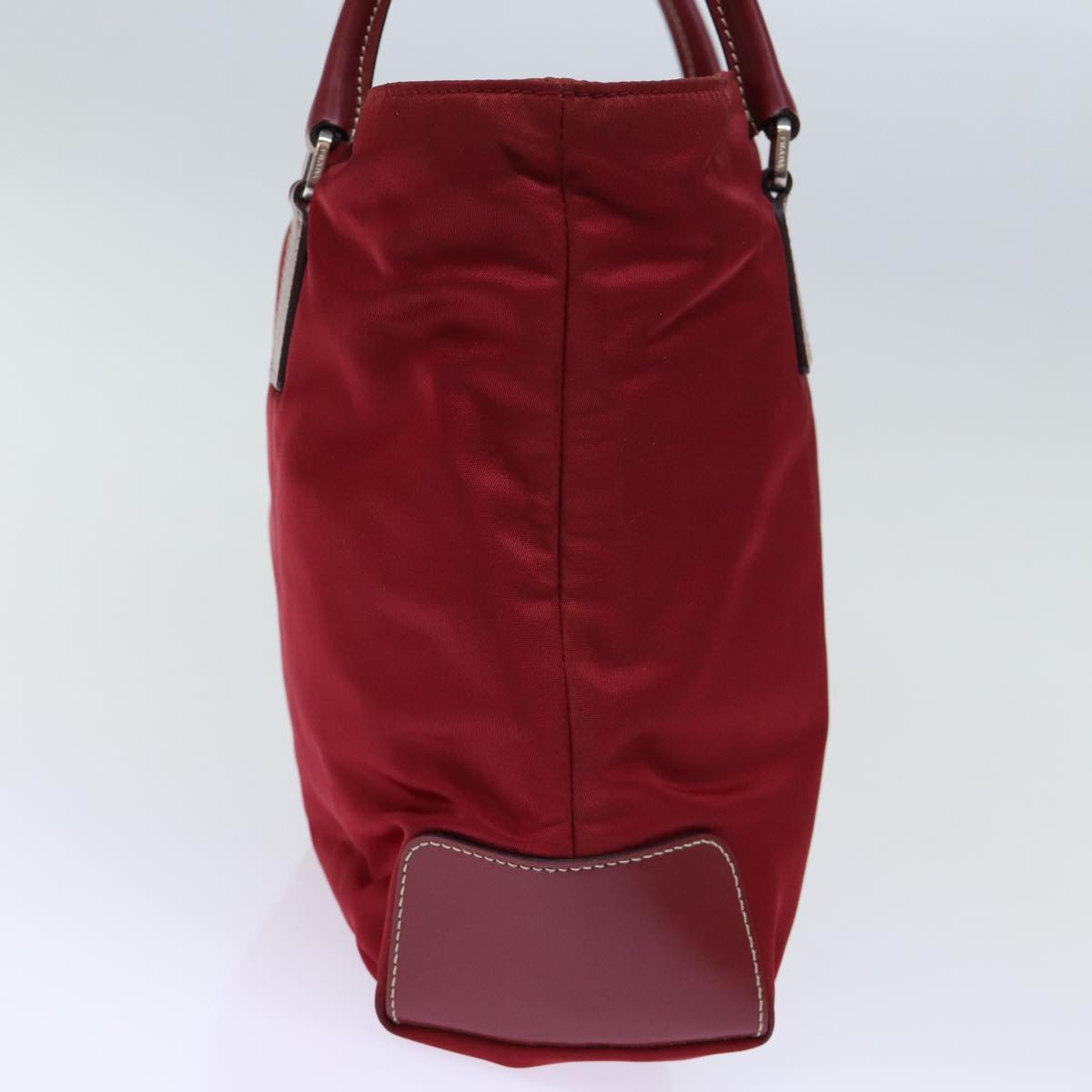 PRADA Hand Bag Nylon Red Auth 72552