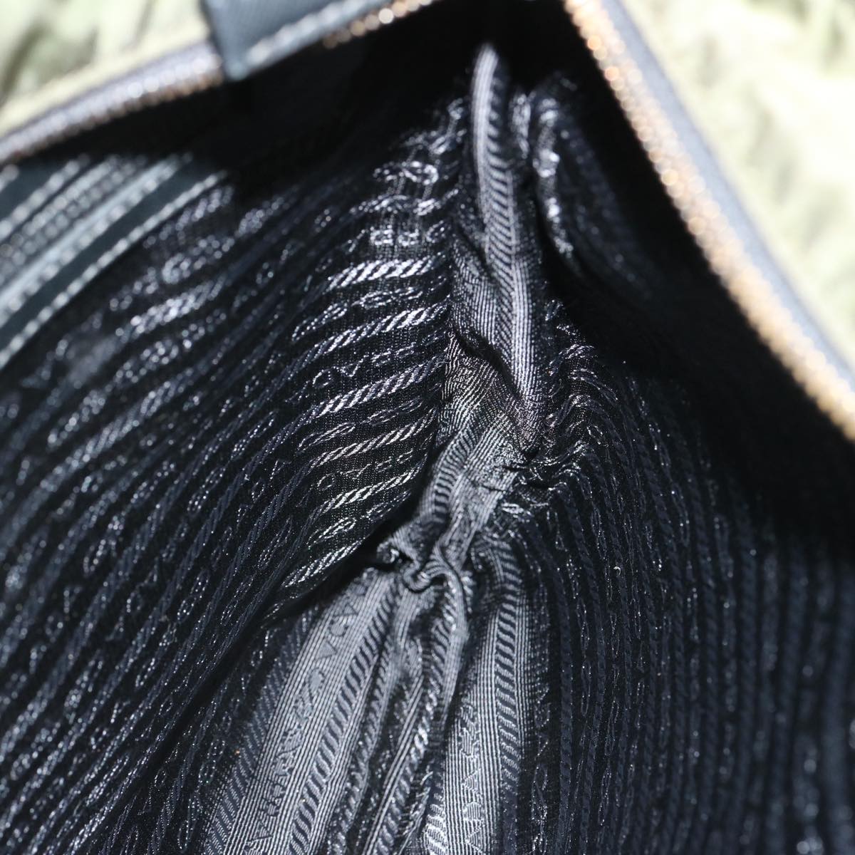PRADA Shoulder Bag Nylon Khaki Auth 72559