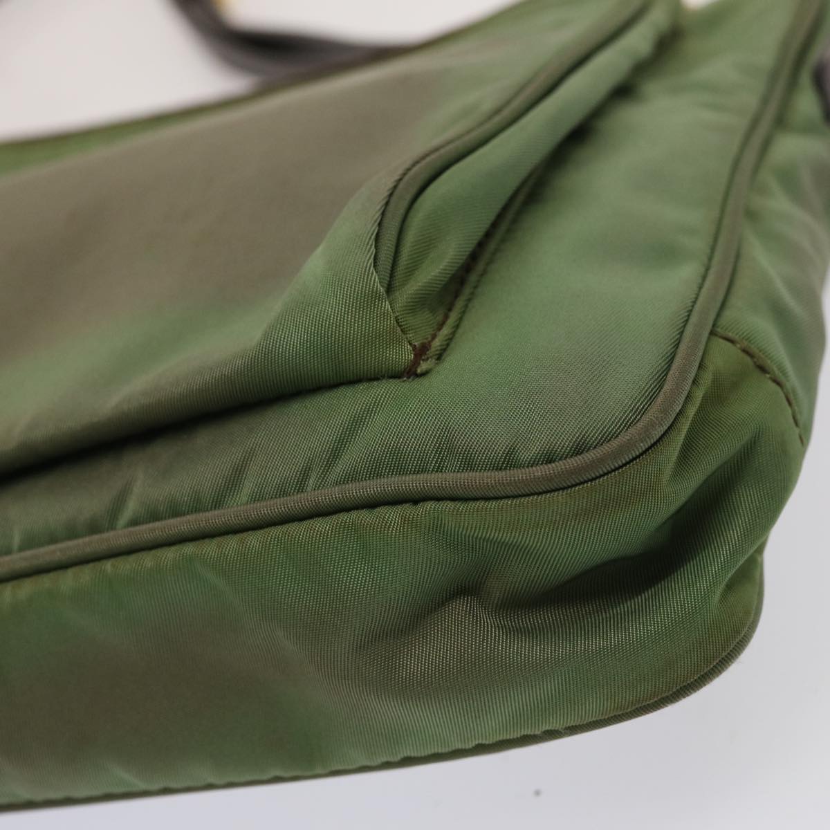 PRADA Shoulder Bag Nylon Khaki Auth 72572