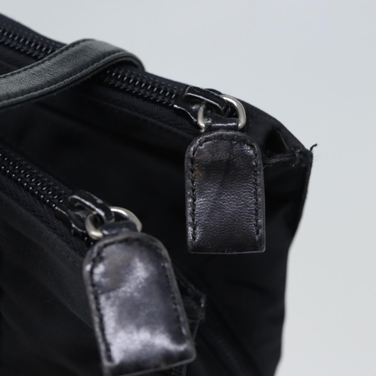 PRADA Hand Bag Nylon Black Auth 72578