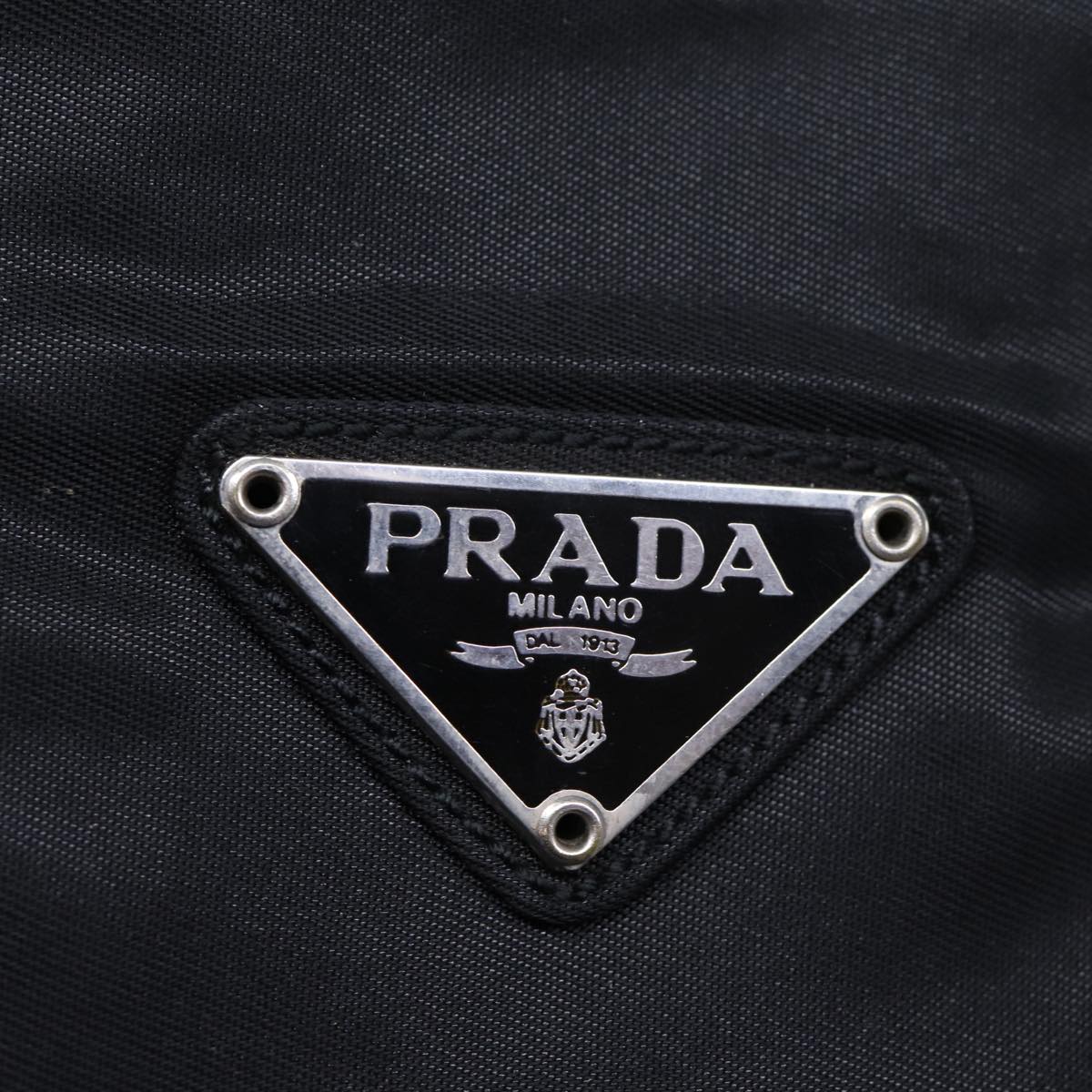 PRADA Hand Bag Nylon Black Auth 72578