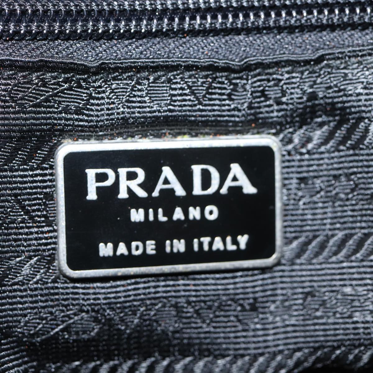 PRADA Hand Bag Nylon Black Auth 72578